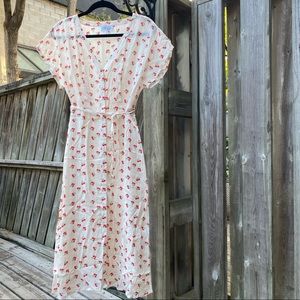 & Other Stories Cherry Print Midi Dress